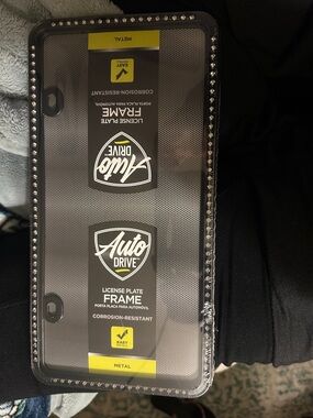 Auto Drive Metal License Plate Frame in Black